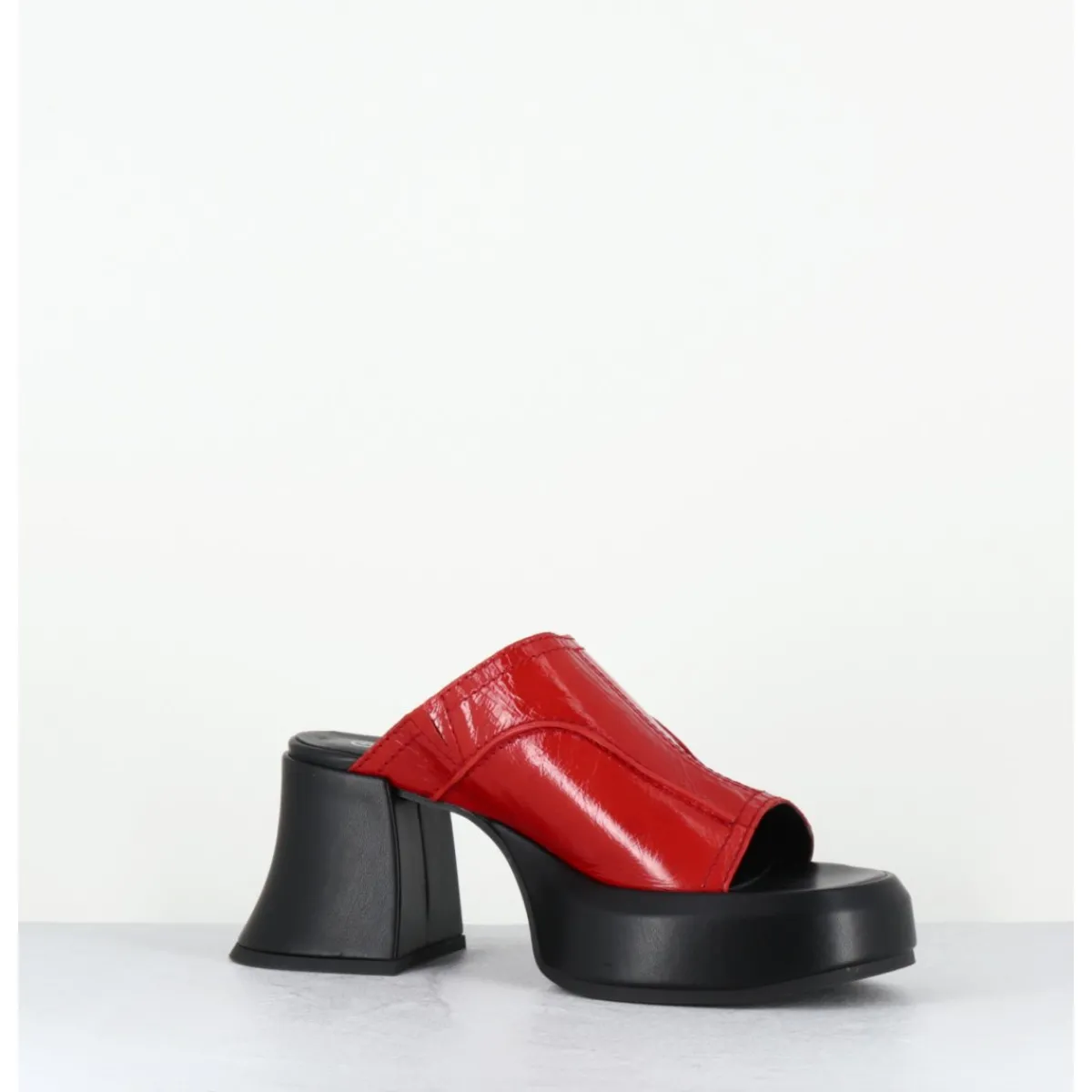 Plateformes^E8 BY MIISTA Mules à plateformes 70s cuir & surpiqûres - LOTA RED SANDAL ROUGE