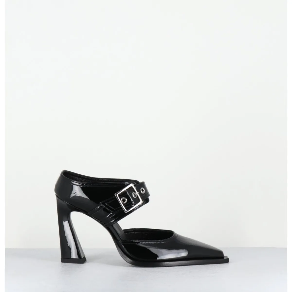 Chaussures^GARRICE LAB Mules bout pointu à talon haut en cuir vernis - VENI32 VERNICE NERO NOIR