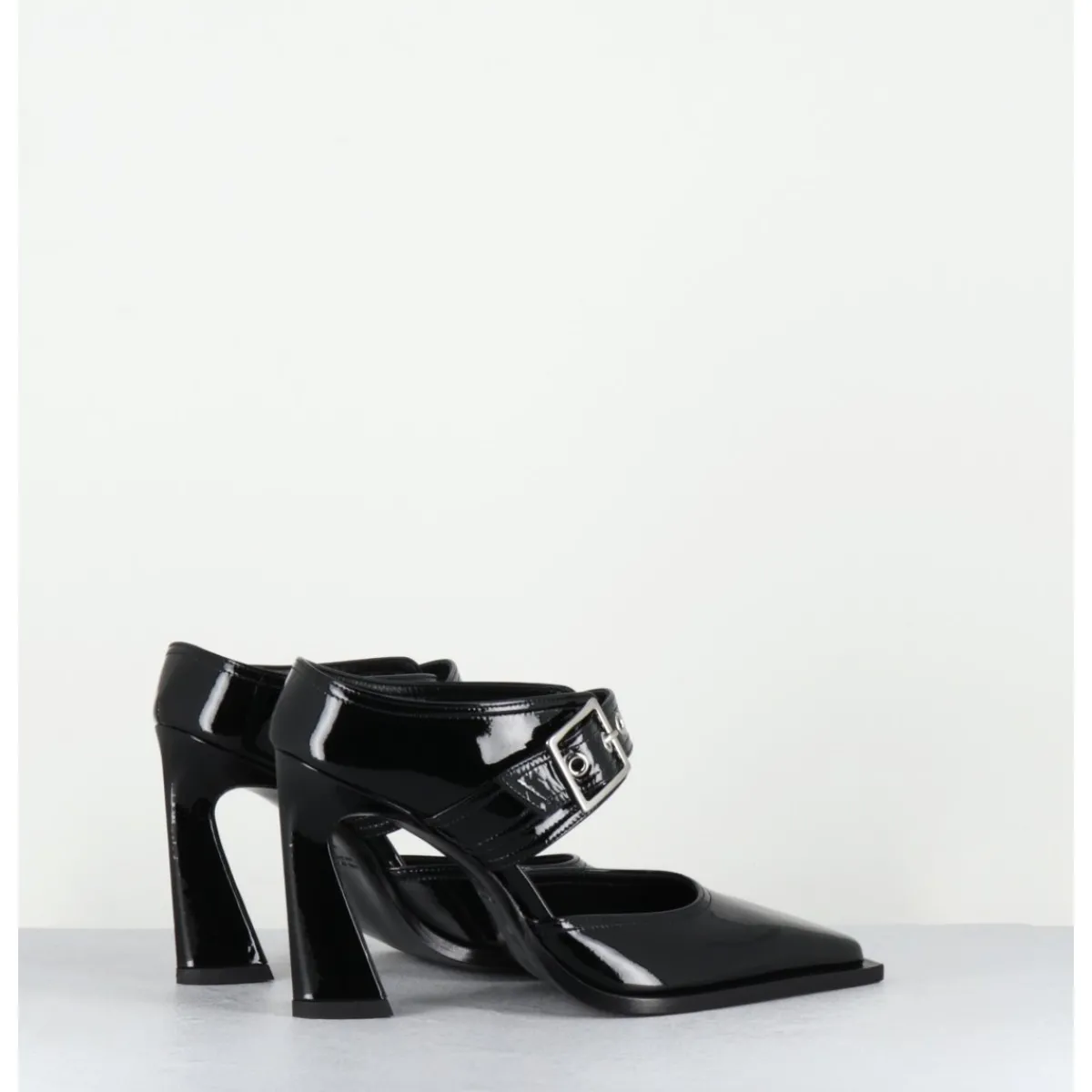 Chaussures^GARRICE LAB Mules bout pointu à talon haut en cuir vernis - VENI32 VERNICE NERO NOIR