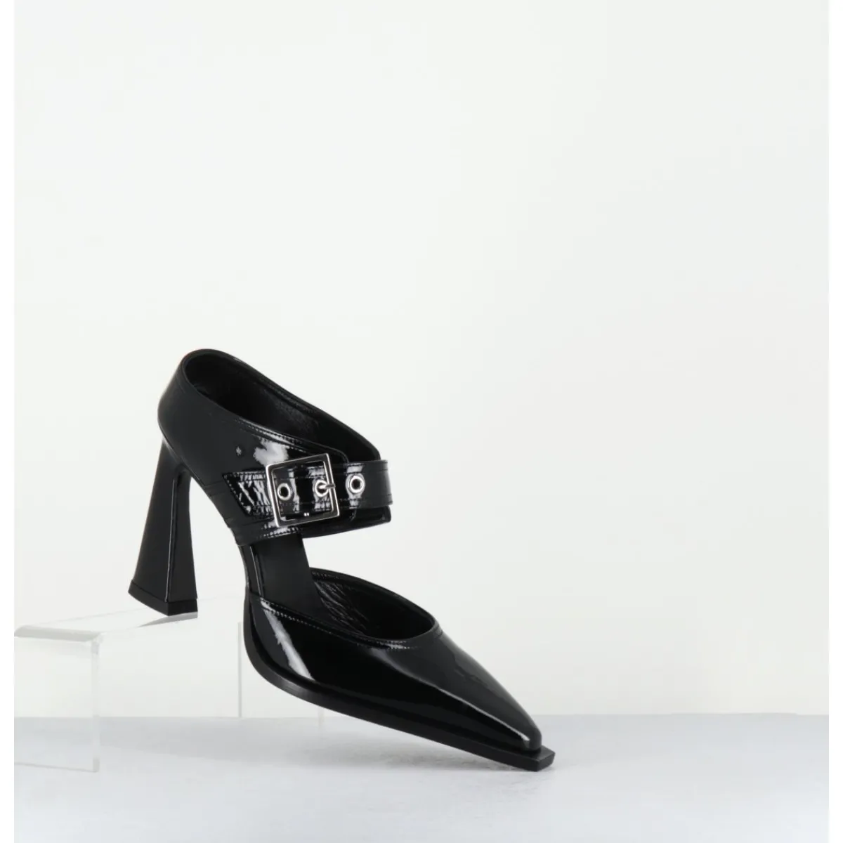 Chaussures^GARRICE LAB Mules bout pointu à talon haut en cuir vernis - VENI32 VERNICE NERO NOIR