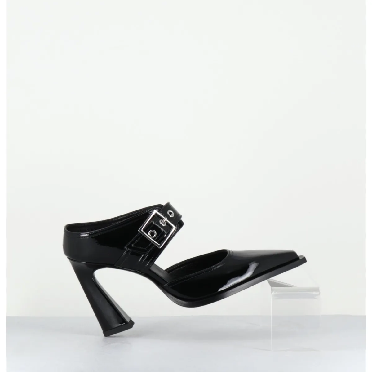 Chaussures^GARRICE LAB Mules bout pointu à talon haut en cuir vernis - VENI32 VERNICE NERO NOIR