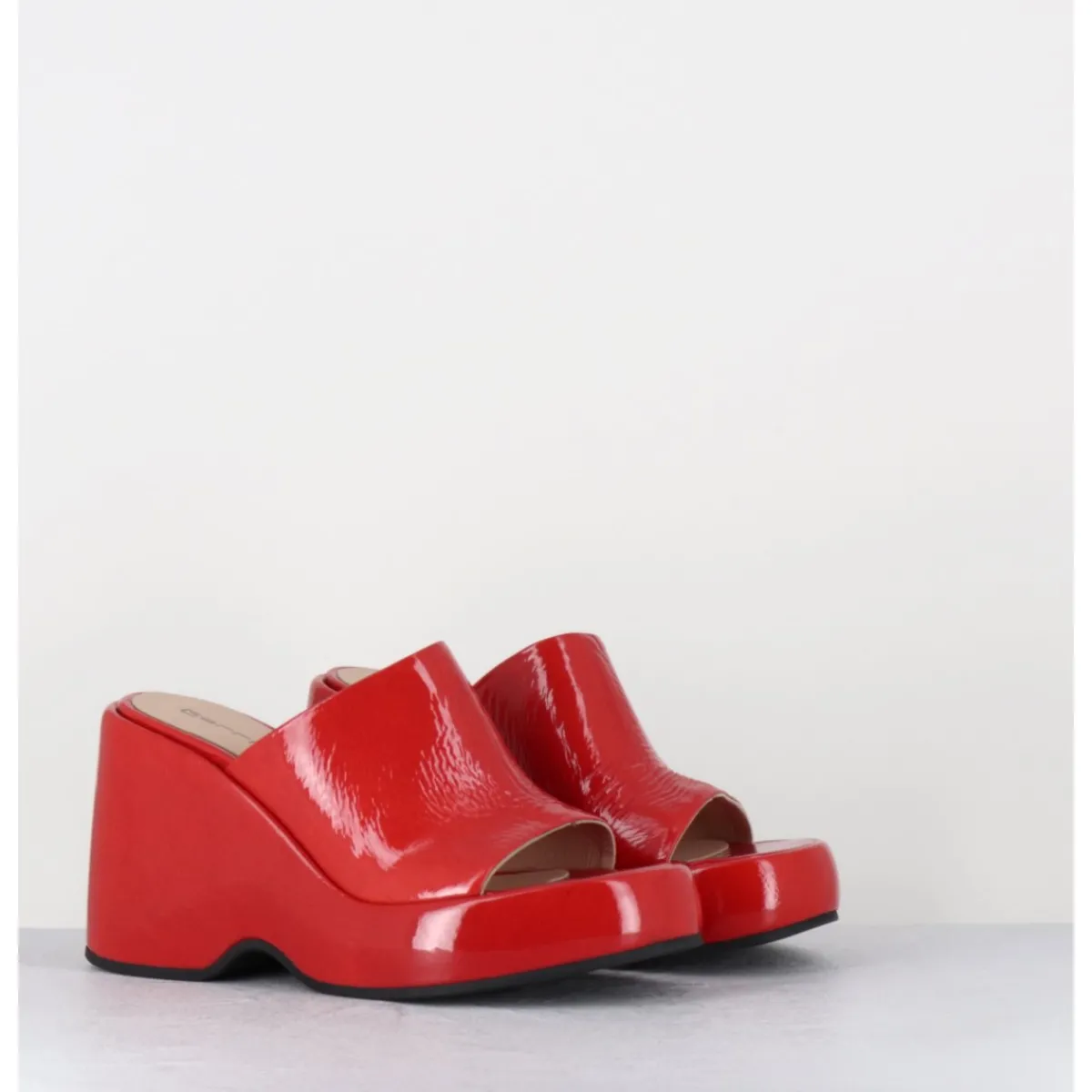 Plateformes^GARRICE LAB Mules compensées 90s en cuir vernis - MASA1 CINDY ROSSO ROUGE