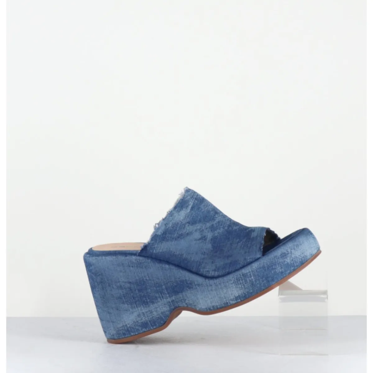 Plateformes^GARRICE LAB Mules compensées 90s en jean bleu lavé - MASA3 LAVATO JEANS