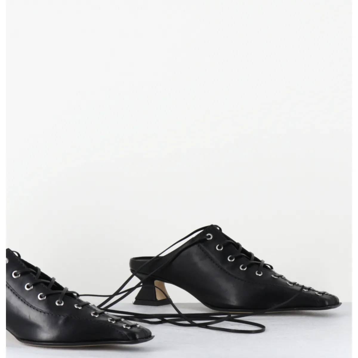 Chaussures^MIISTA Mules en cuir corsetées - ASIAH24 BLACK COURT NOIR