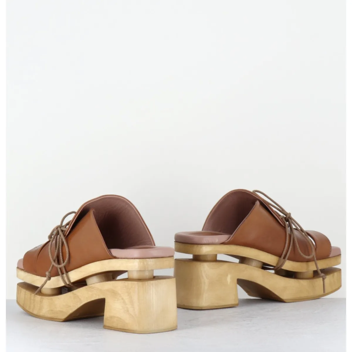 Plateformes^GARRICE LAB Original 70s platform sandals cuir marron - PRIVA24 SUAVE BRIAR CAMEL