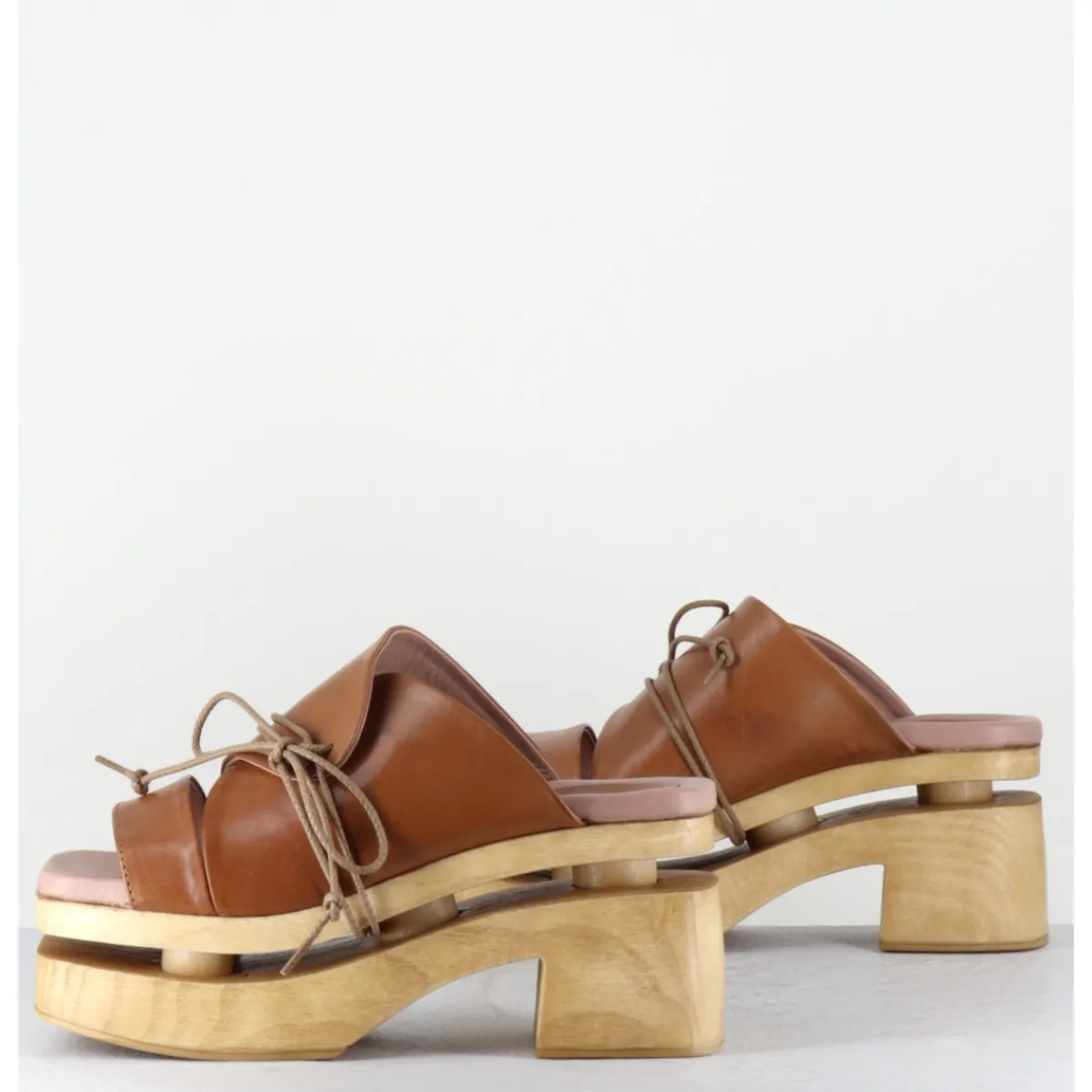 Plateformes^GARRICE LAB Original 70s platform sandals cuir marron - PRIVA24 SUAVE BRIAR CAMEL