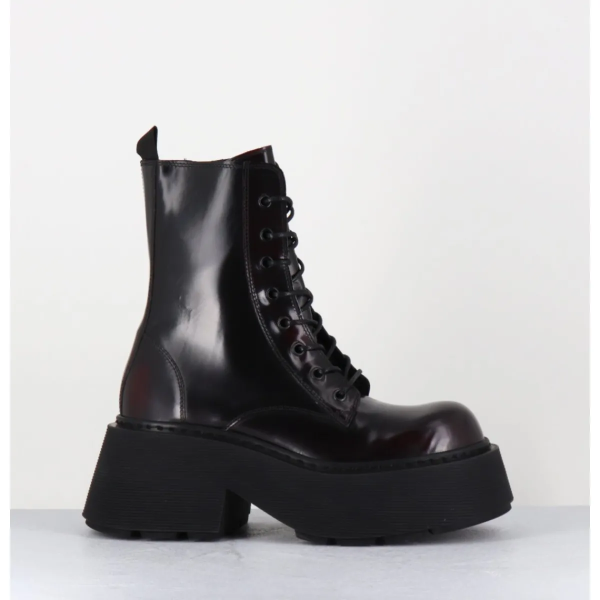 Boots^VIC MATIE Rangers à lacets en cuir x fumé - 1D7700D APOLLO X BORDEAU