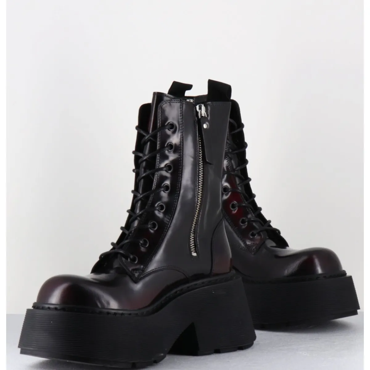 Boots^VIC MATIE Rangers à lacets en cuir x fumé - 1D7700D APOLLO X BORDEAU