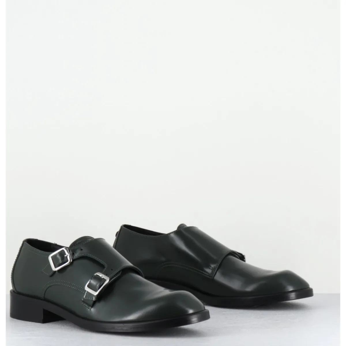 Chaussures^OA NON FASHION Richelieu doubles boucles en cuir glacé - YUMA ABRA VERDE VERT