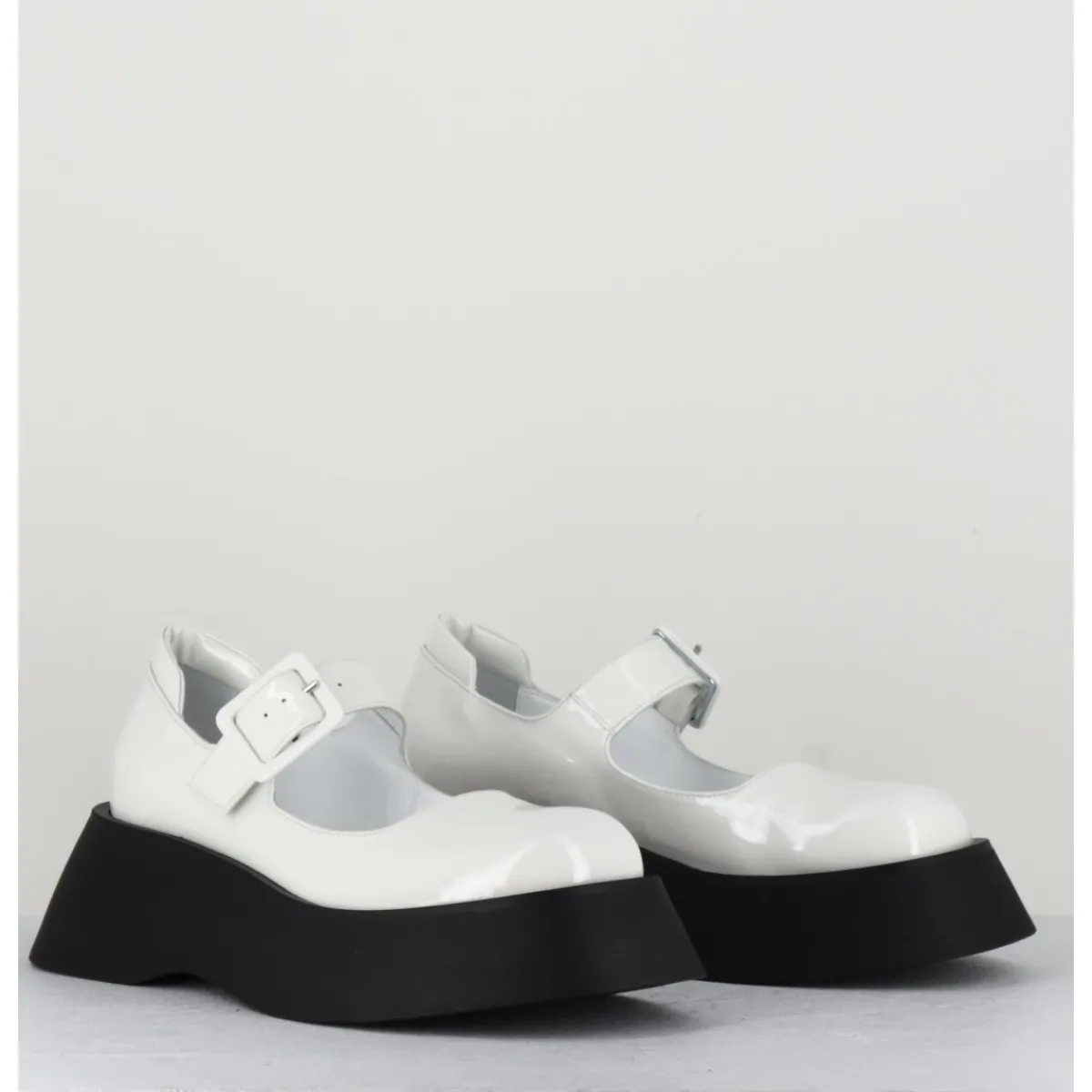 Chaussures | Plateformes^GARRICE LAB 90s babies à plateforme en cuir vernis - CORA VERNICE BIANCO BLANC