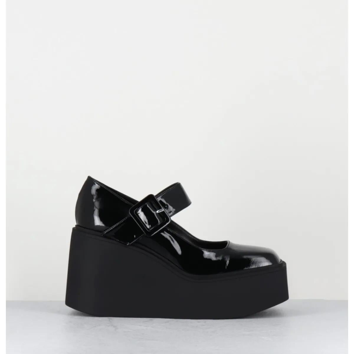 Chaussures | Plateformes^GARRICE LAB 90s Mary-Jane compensées en cuir vernis - YERI VERNICE NERO NOIR