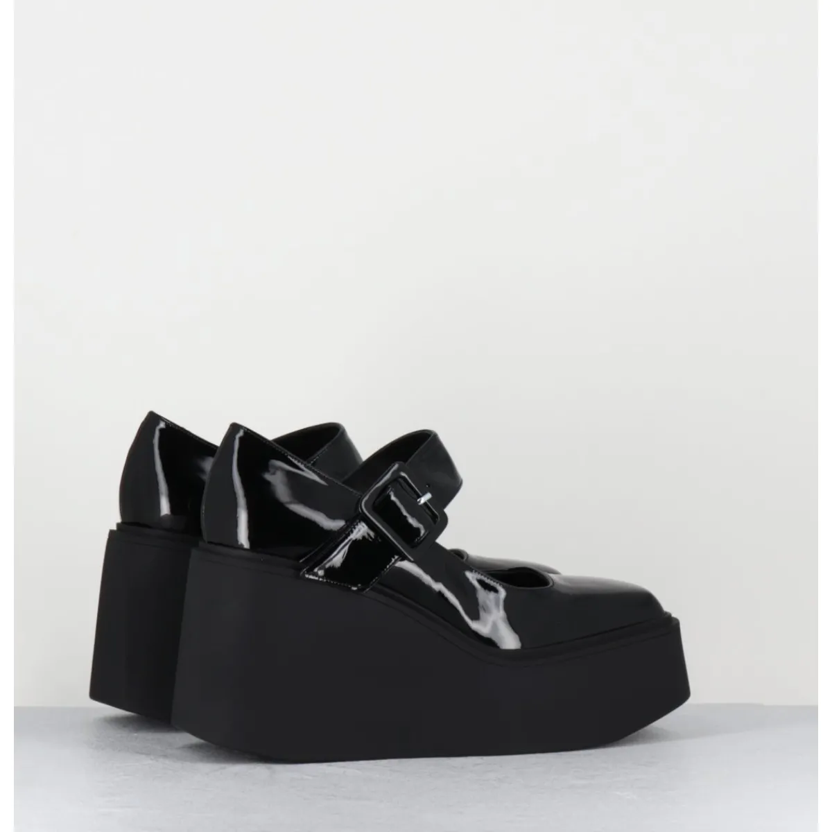 Chaussures | Plateformes^GARRICE LAB 90s Mary-Jane compensées en cuir vernis - YERI VERNICE NERO NOIR