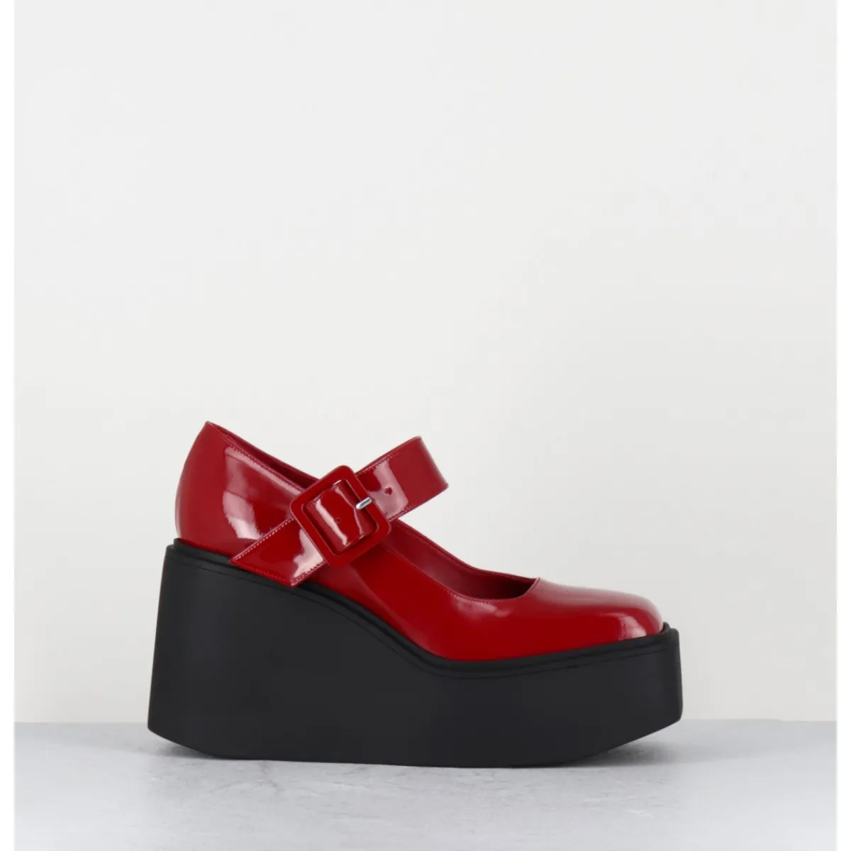 Chaussures | Plateformes^GARRICE LAB 90s Mary-Jane compensées en cuir vernis - YERI VERNICE ROSSO ROUGE