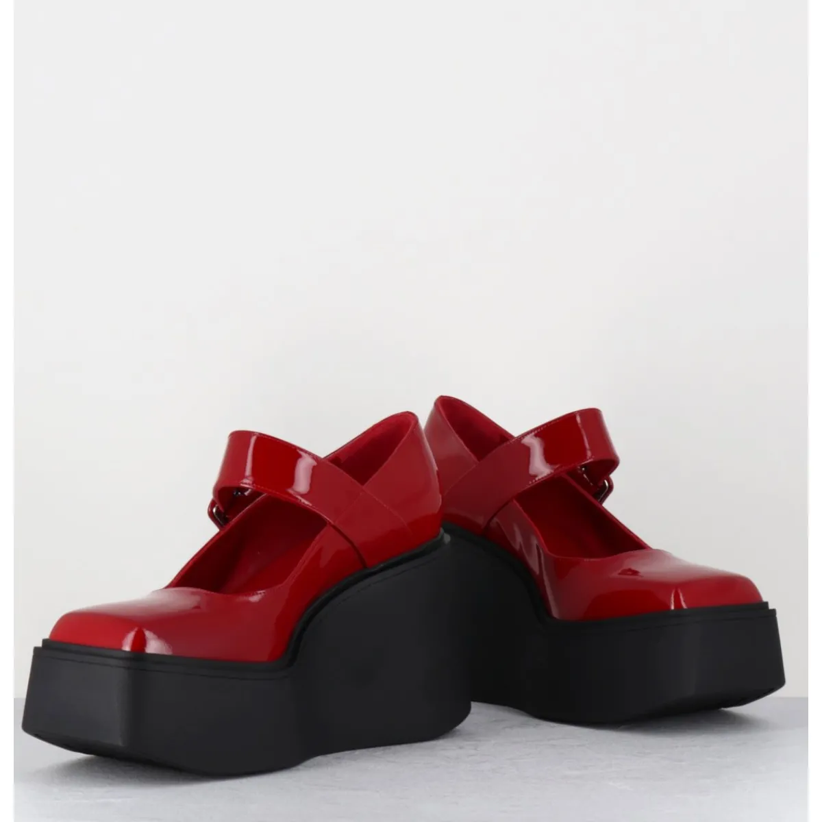 Chaussures | Plateformes^GARRICE LAB 90s Mary-Jane compensées en cuir vernis - YERI VERNICE ROSSO ROUGE
