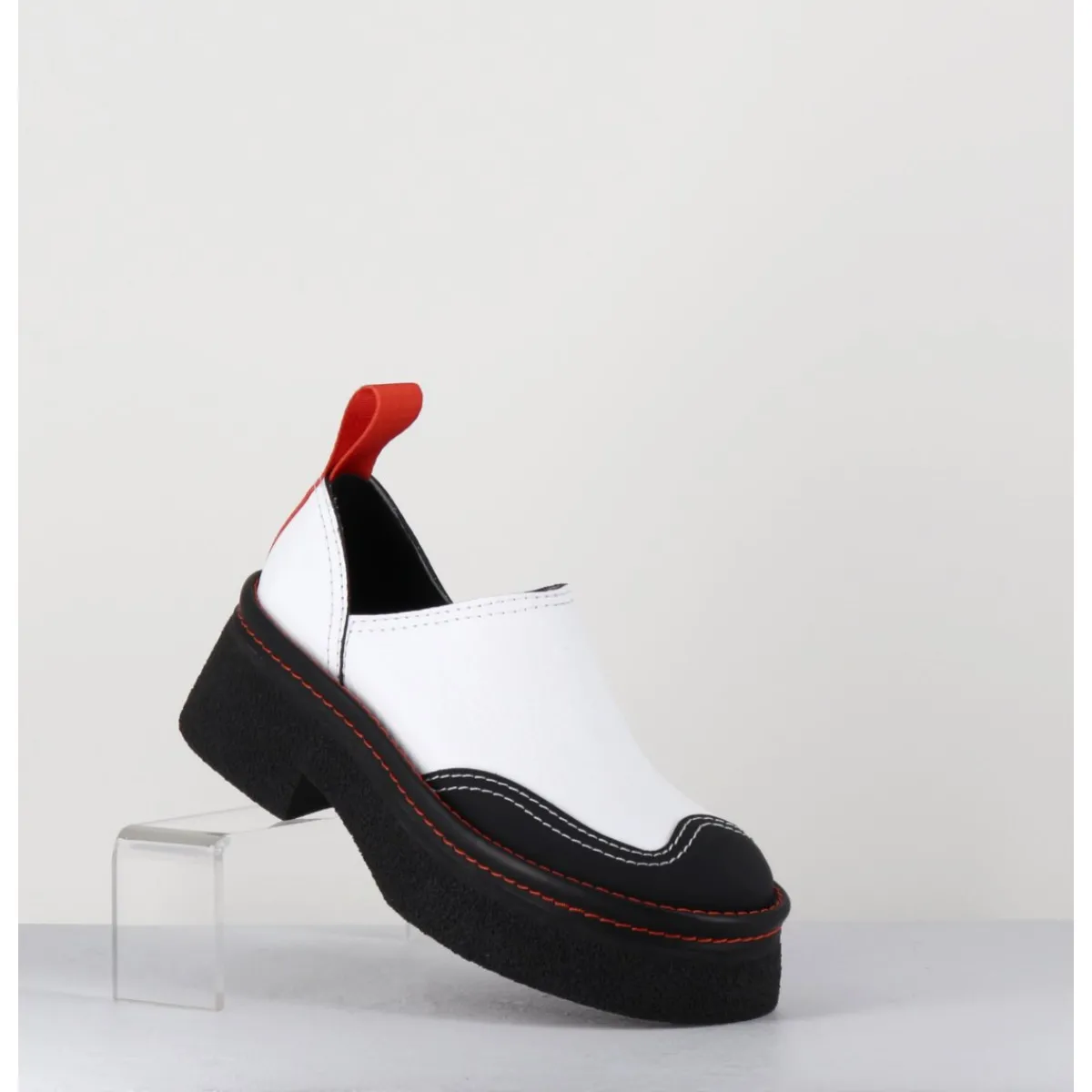 Chaussures^E8 BY MIISTA Sabots chunky cuir & orange - MERCEDES WHITE MULES BLANC