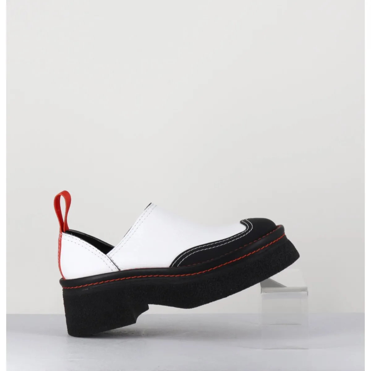 Chaussures^E8 BY MIISTA Sabots chunky cuir & orange - MERCEDES WHITE MULES BLANC