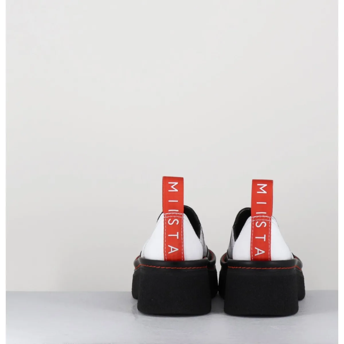 Chaussures^E8 BY MIISTA Sabots chunky cuir & orange - MERCEDES WHITE MULES BLANC