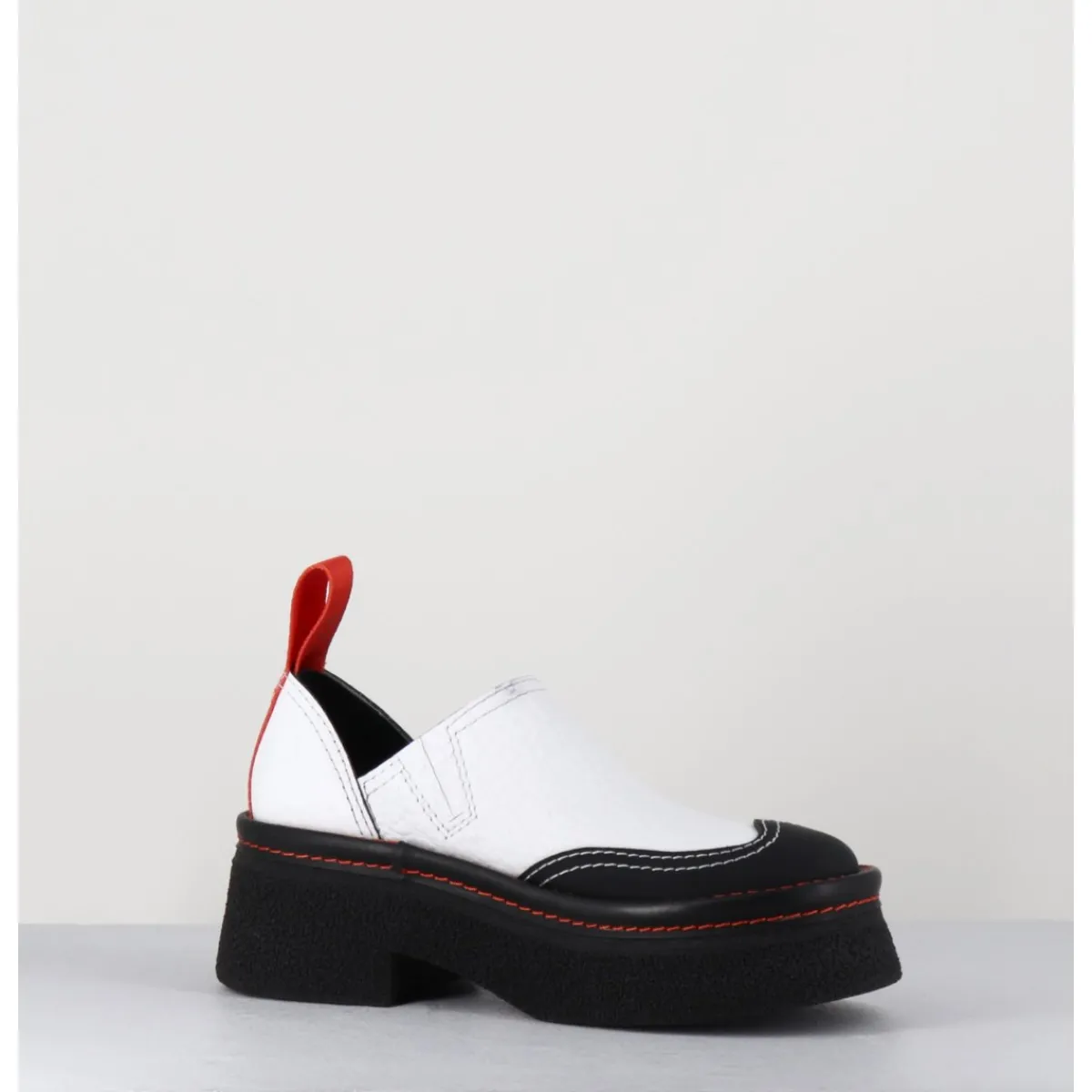 Chaussures^E8 BY MIISTA Sabots chunky cuir & orange - MERCEDES WHITE MULES BLANC