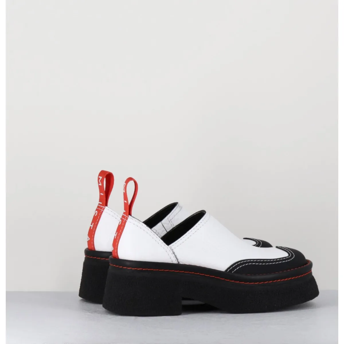 Chaussures^E8 BY MIISTA Sabots chunky cuir & orange - MERCEDES WHITE MULES BLANC