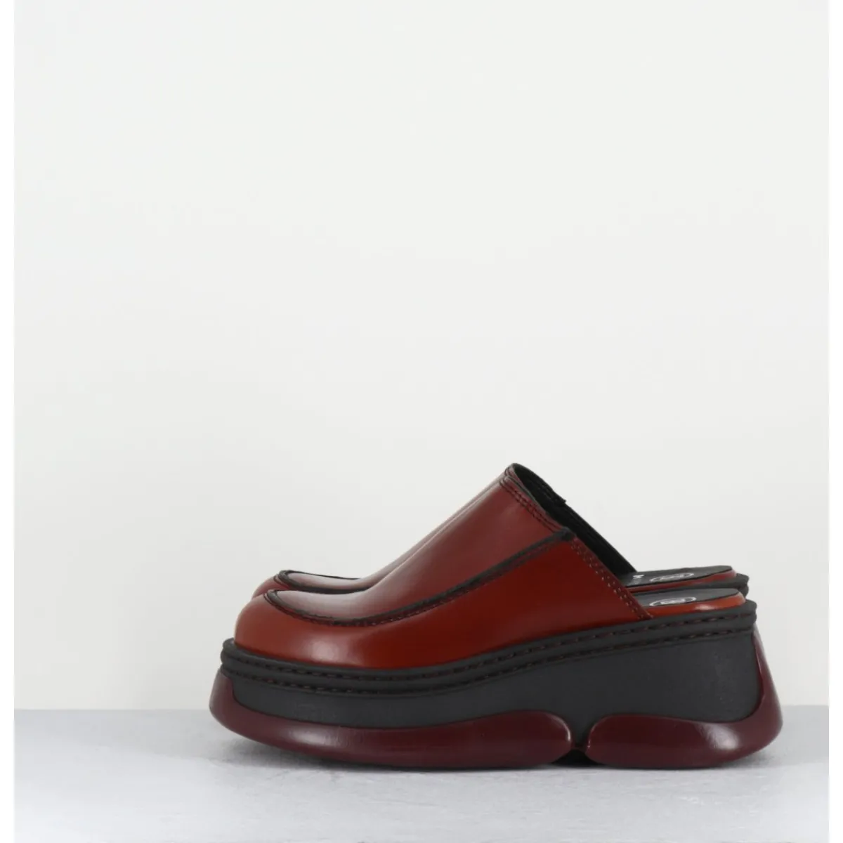 Plateformes^E8 BY MIISTA Sabots compensées 90s cuir & bubble rubber - BRIETTA BROWN MULES MARRON