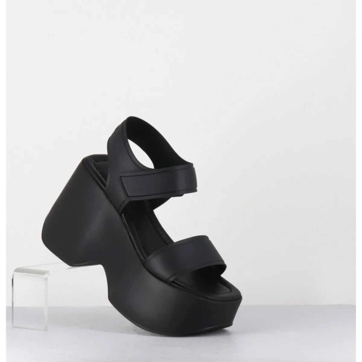 Plateformes^VIC MATIE Sandales compensées en cuir & gomme s - 1E1166D RUBBY BLACK NOIR