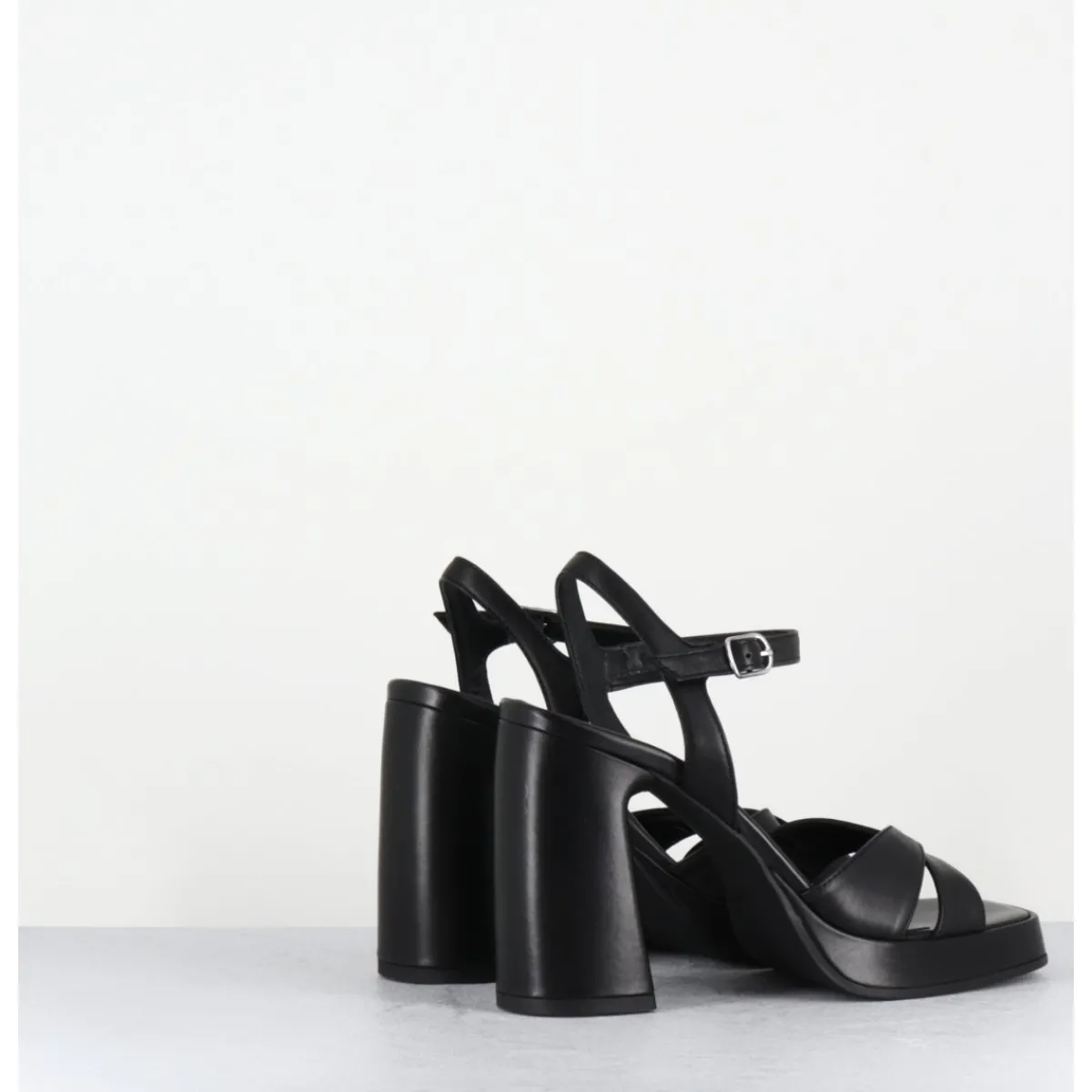 Plateformes^GARRICE LAB Sandales talon haut à plateforme en cuir - SUMA3 FULAR NERO NOIR