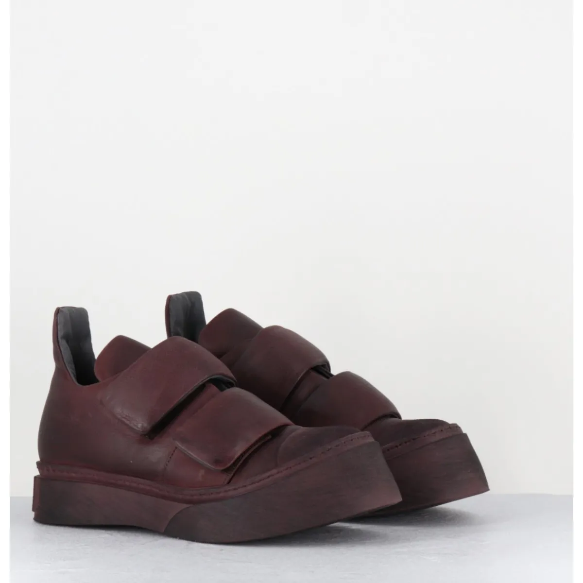 Chaussures | Sneakers^LOFINA Sneakers double scratch en cuir x usé -4181 GAS MELANZANA BORDEAU