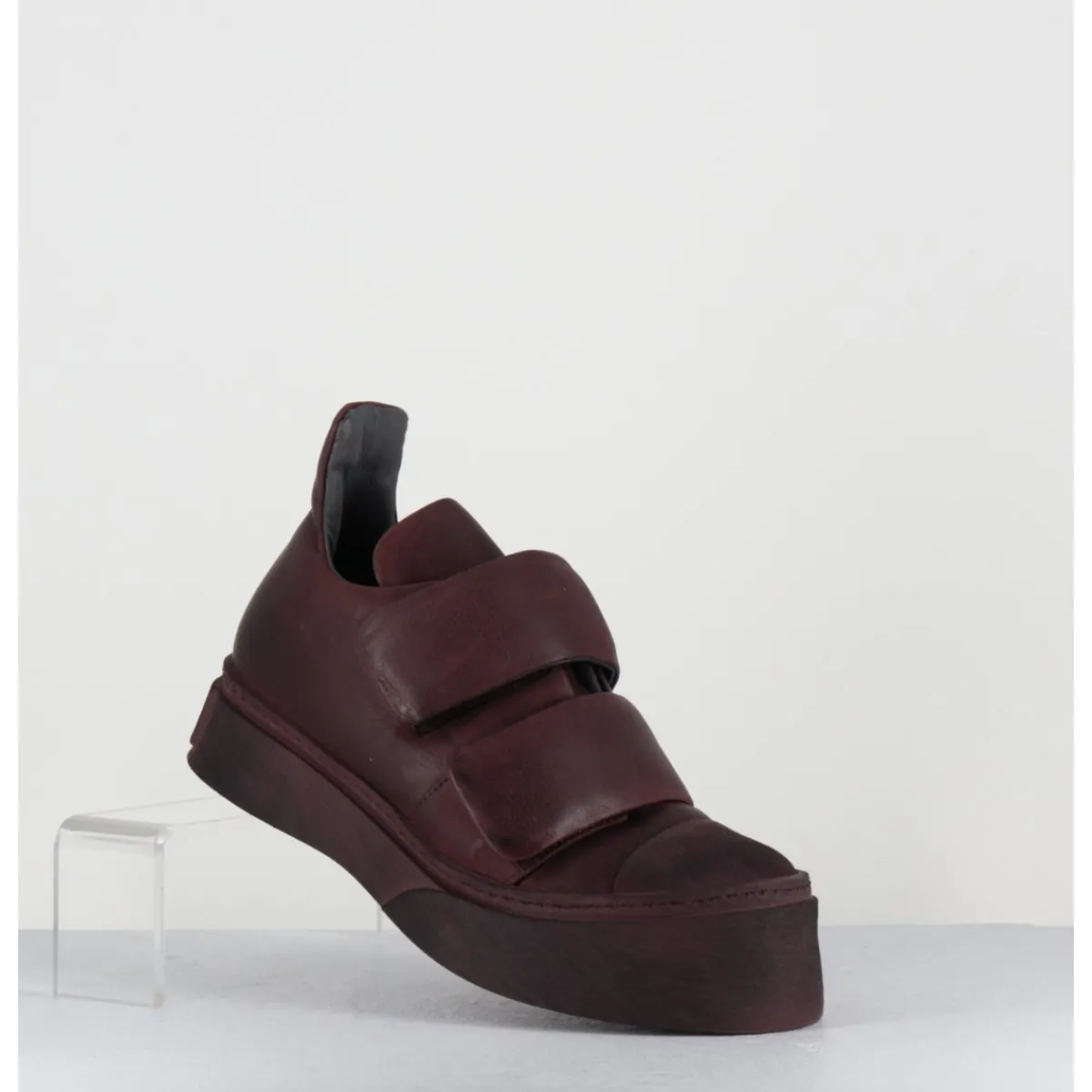 Chaussures | Sneakers^LOFINA Sneakers double scratch en cuir x usé -4181 GAS MELANZANA BORDEAU