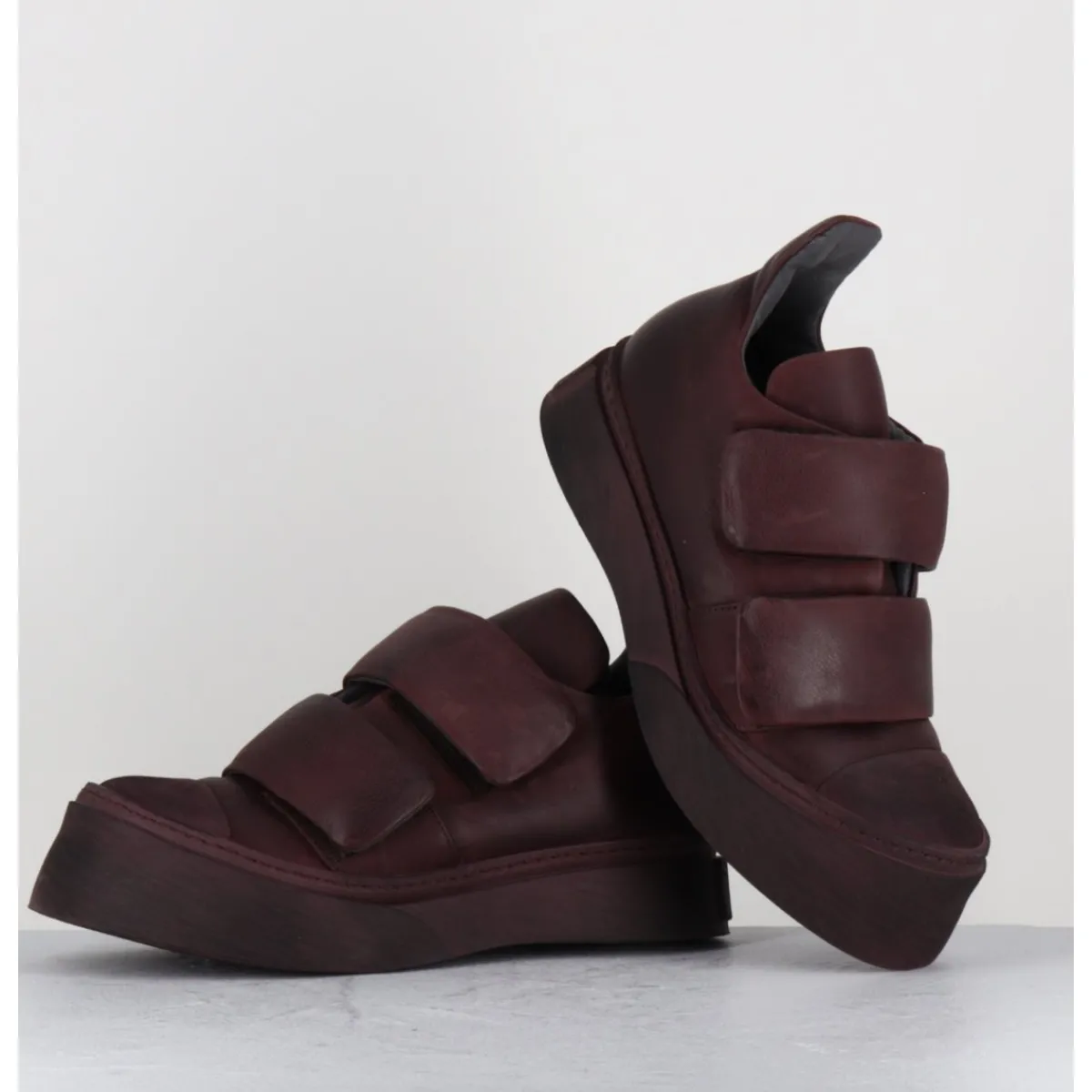 Chaussures | Sneakers^LOFINA Sneakers double scratch en cuir x usé -4181 GAS MELANZANA BORDEAU
