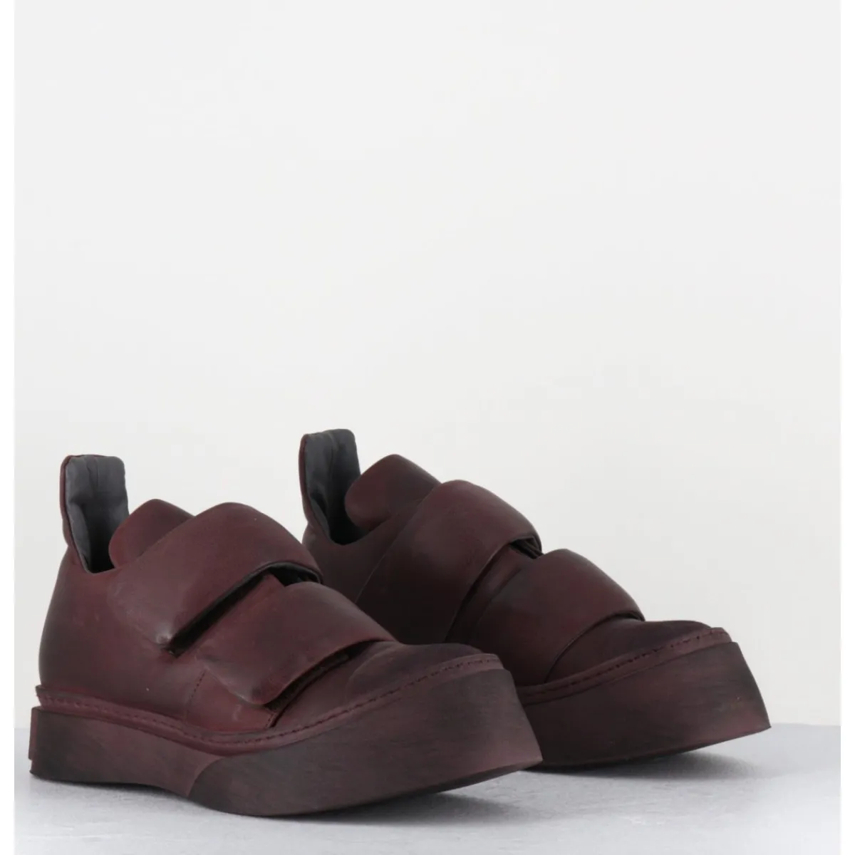 Chaussures | Sneakers^LOFINA Sneakers double scratch en cuir x usé -4181 GAS MELANZANA BORDEAU