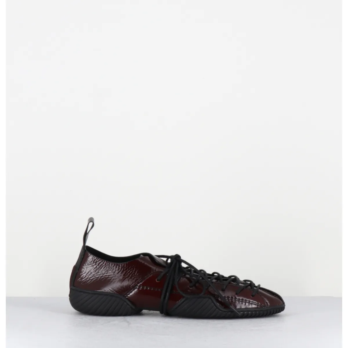 Chaussures | Ballerines^MIISTA Sneakers longs lacets naplak surpiqûres noires - PRUDENCE BROWN LACE MARRON