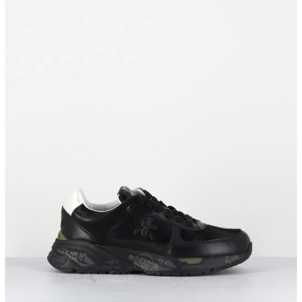 Sneakers^PREMIATA Sneakers 90s en cuir irisé & toile semelle épaisse - MASED 7066 NOIR