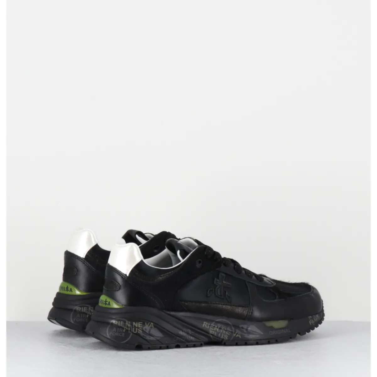 Sneakers^PREMIATA Sneakers 90s en cuir irisé & toile semelle épaisse - MASED 7066 NOIR