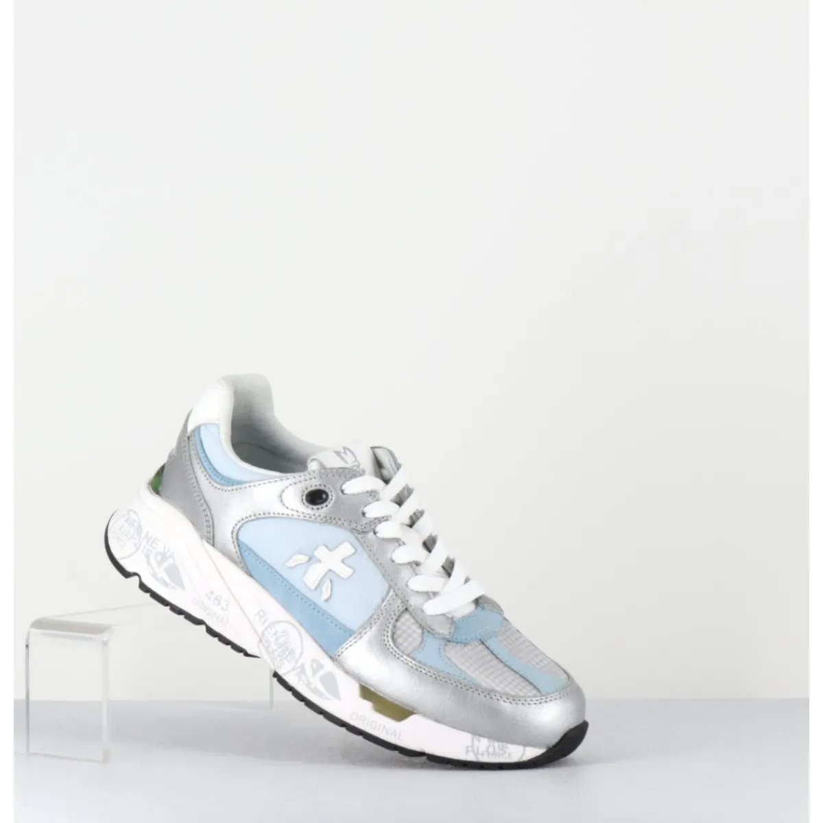 Sneakers^PREMIATA Sneakers 90s en toile & cuir et argent - MASED 6679 BLEU