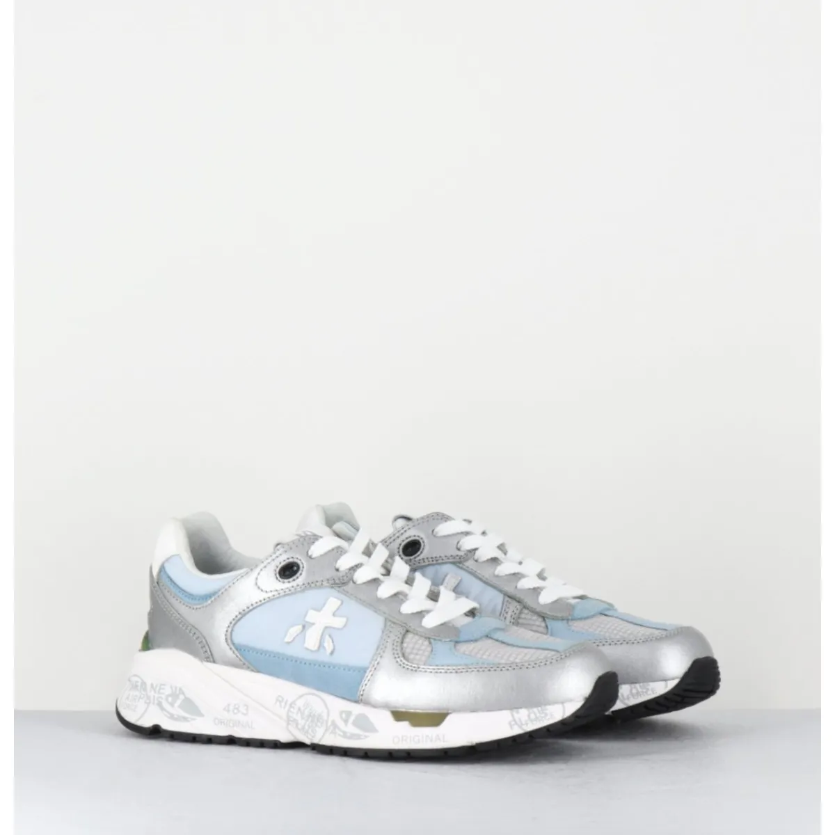 Sneakers^PREMIATA Sneakers 90s en toile & cuir et argent - MASED 6679 BLEU